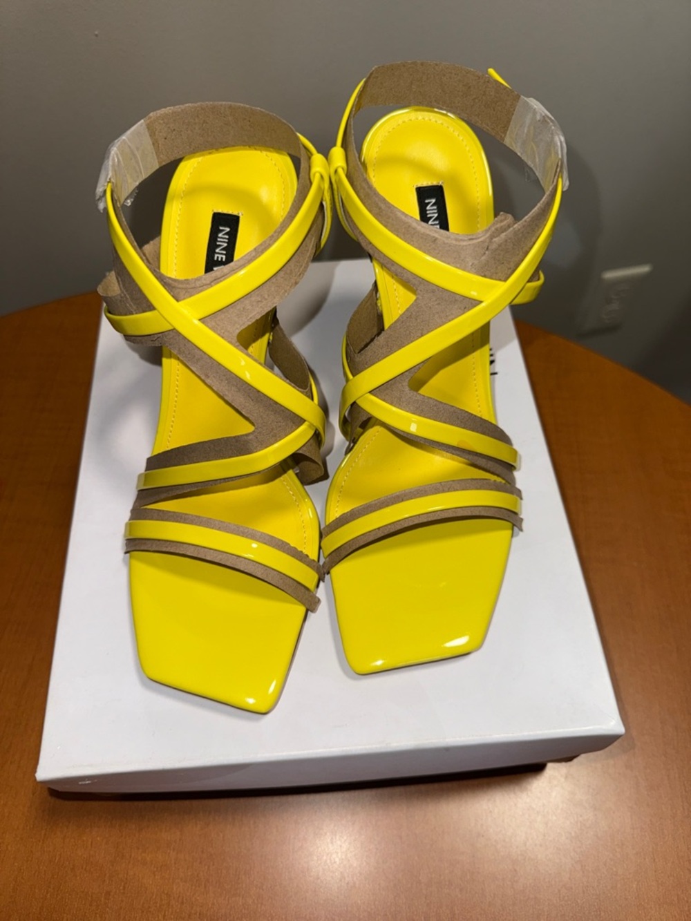 Nine West Tilas3 Yellow Strappy High-Heel Sandals